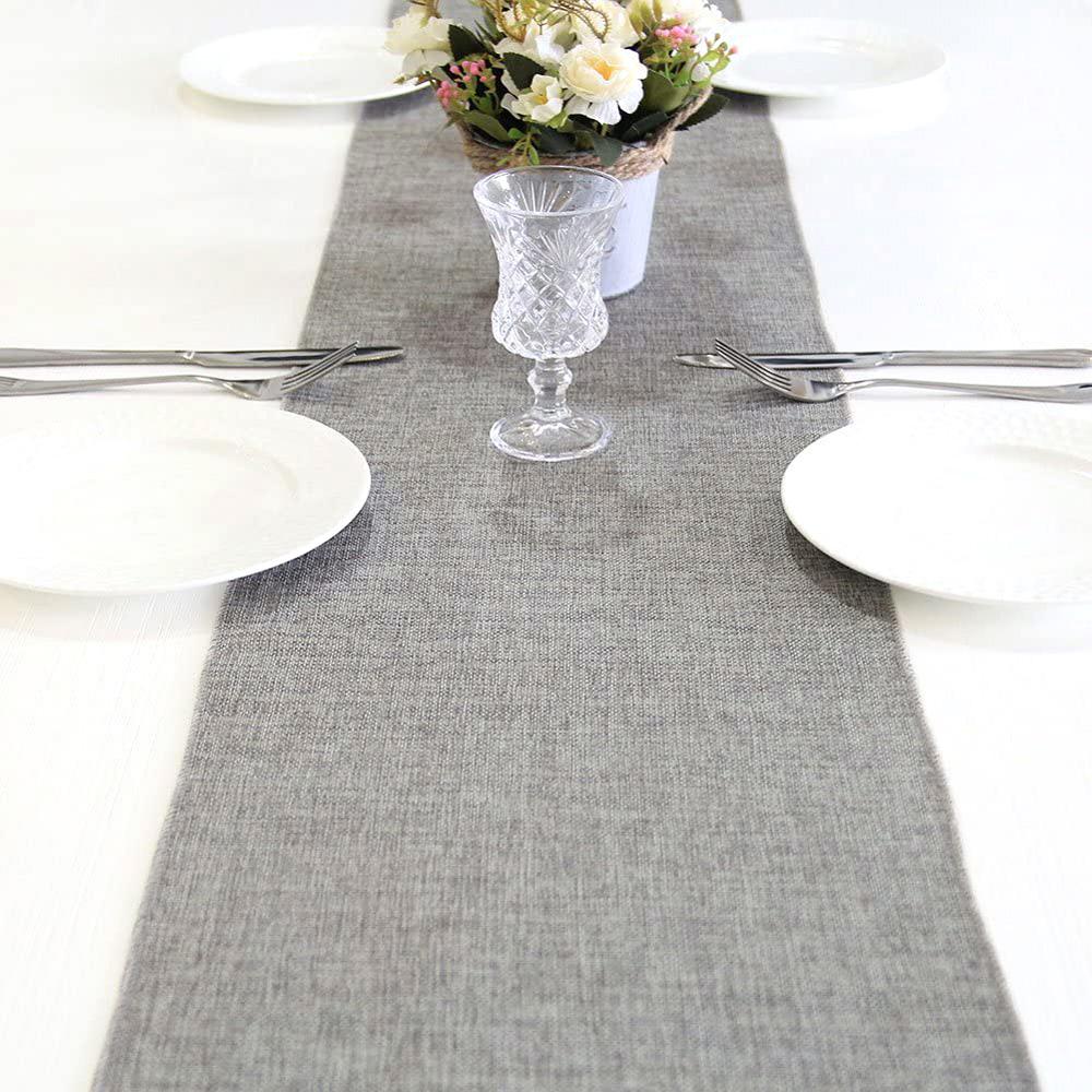Natural Vintage Restaurant Wedding Party Linen Home Decoration Table Cover Tablecloth Table Runner