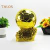 Resin Football Trophy Golden Ballon Football Championship Prize Trophy Collectible Player Award Soccer Ornament for Fans Gift Desk Bookshelf Decor