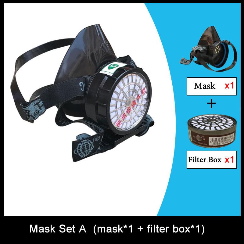 Черная противогаз на половину лица, респиратор из натурального каучука, рабочая защитная маска для полировки, сварки, распыления пестицидов, защита дыхания