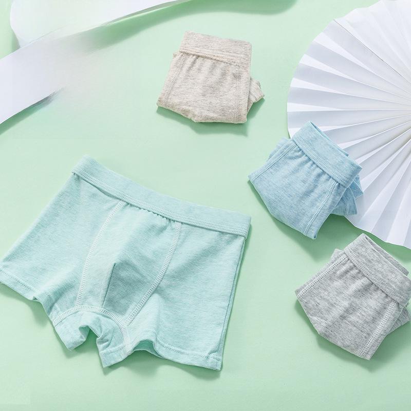 Boys' Cotton Boxer Briefs - Solid Color Shorts for Kids & Teens