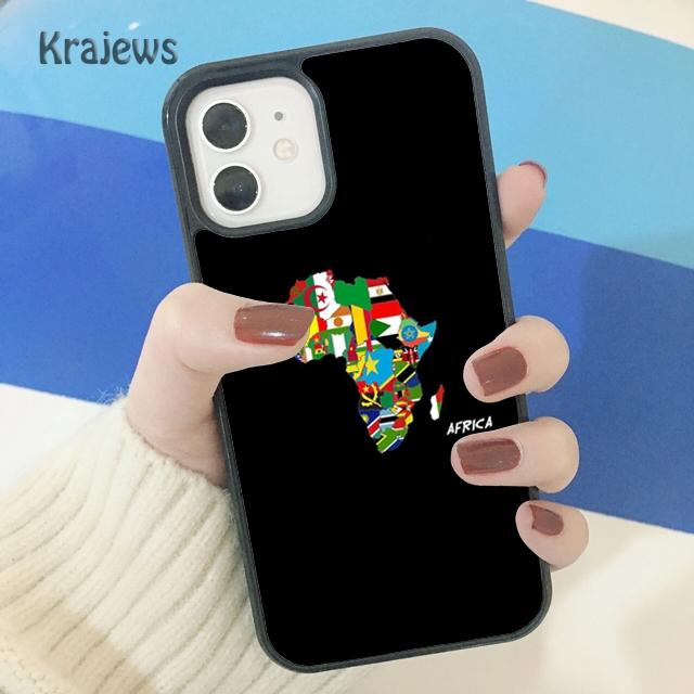 Krajews Карта Африки География Мягкий Чехол-Бампер Для iPhone 17 Air 16 15 14 plus 11 12 13 pro max coque Оболочка Fundas