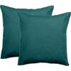Set of 2 Percale Pillowcases Pure Combed Cotton Long Fibers 80 Threads/cm² South Wind - Teal Blue - Set of 2 Pillowcases