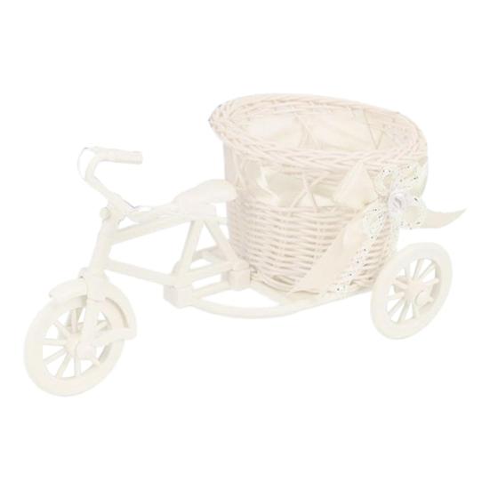 Bicycle Artificial Woven Flower Basket Tricycle Planter Large Capacity Multi-Function Decorative Nostalgic Plant Rack Flower Stand