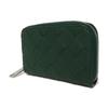 Used 11897 coin purse 620348 7943 Calfskin Navy Zip Around RFID Maxi Intrecciato Green Men's from Japan AUTHENTIC