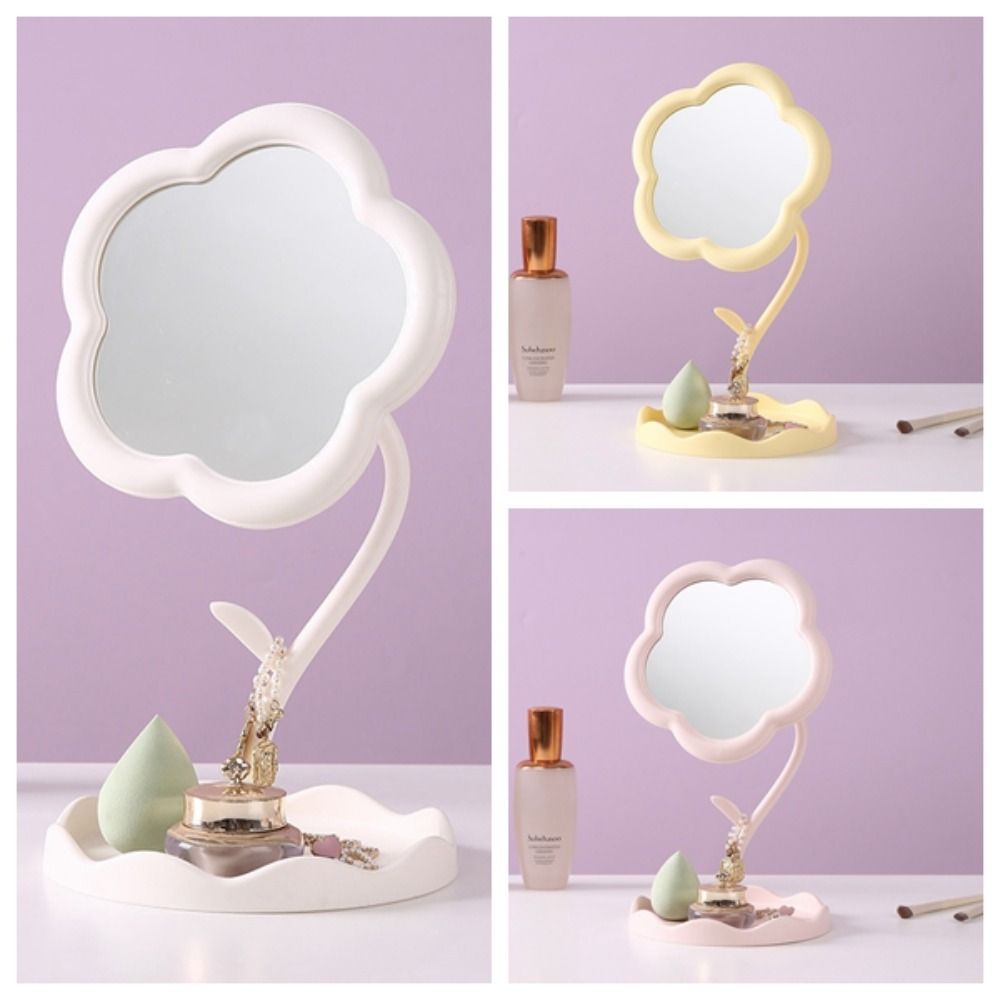 Detachable Sunflower Shaped Dressing Mirror Cute Table Mirror Durable Desktop Makeup Mirror  Home