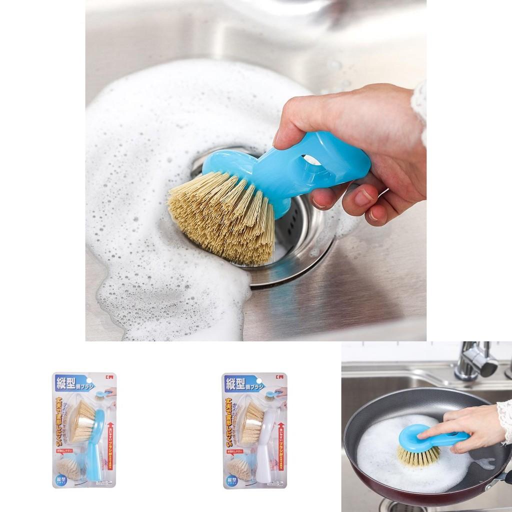 Pot Abs Handle Scrubber With Nylon Bristles For Easy Dishwashing Cleaning And