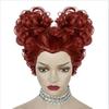 Adult Women Wig Short Curly Red Wig for Cosplay Costume Wig Red Brown Short Curly Wigs Red Brown Curly Buns Queen Cosplay Afro