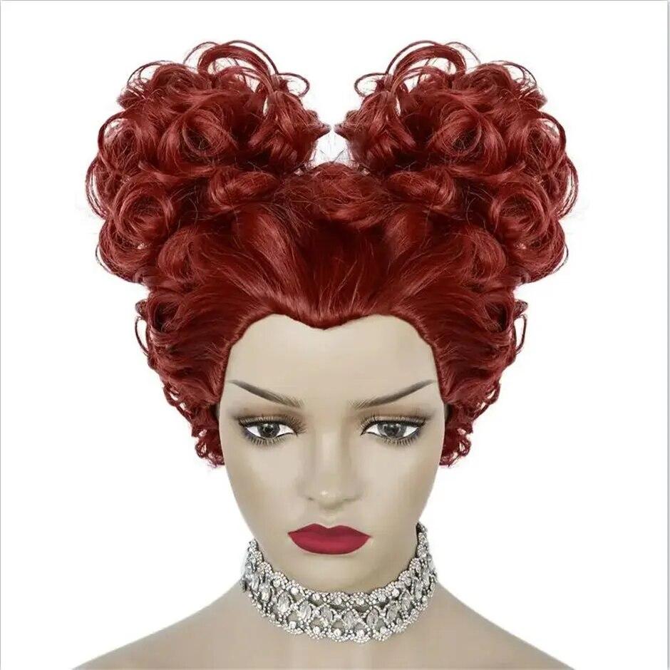 Adult Women Wig Short Curly Red Wig for Cosplay Costume Wig Red Brown Short Curly Wigs Red Brown Curly Buns Queen Cosplay Afro