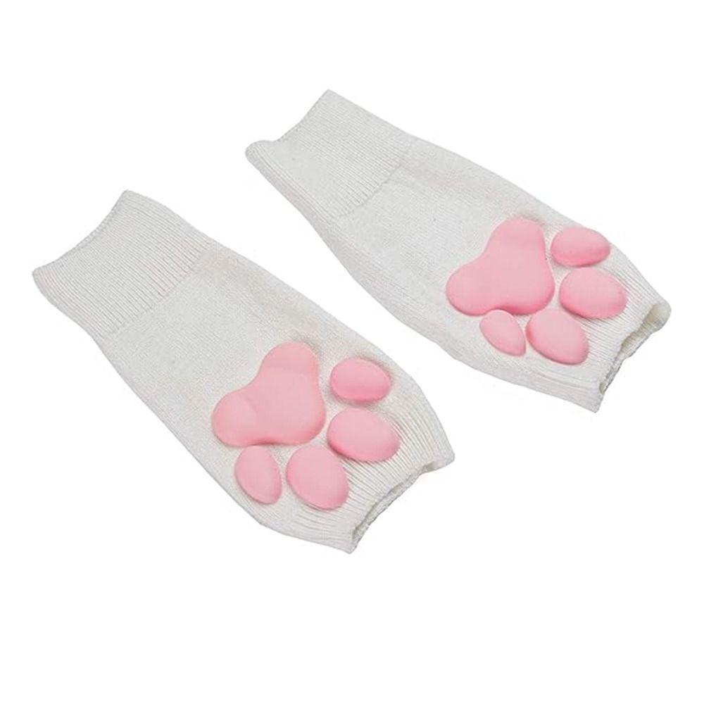 3D Toes Beans Cat Paw Mittens Gloves Cute Warm Knitting Gloves Fingerless Mittens Womens