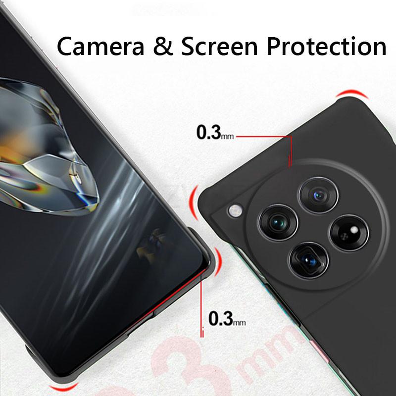 Безрамочный Тонкий Матовый Жесткий Чехол-Накладка Skin Для OnePlus 12 One Plus 12 OnePlus12 Ударопрочный G Fundas Coque