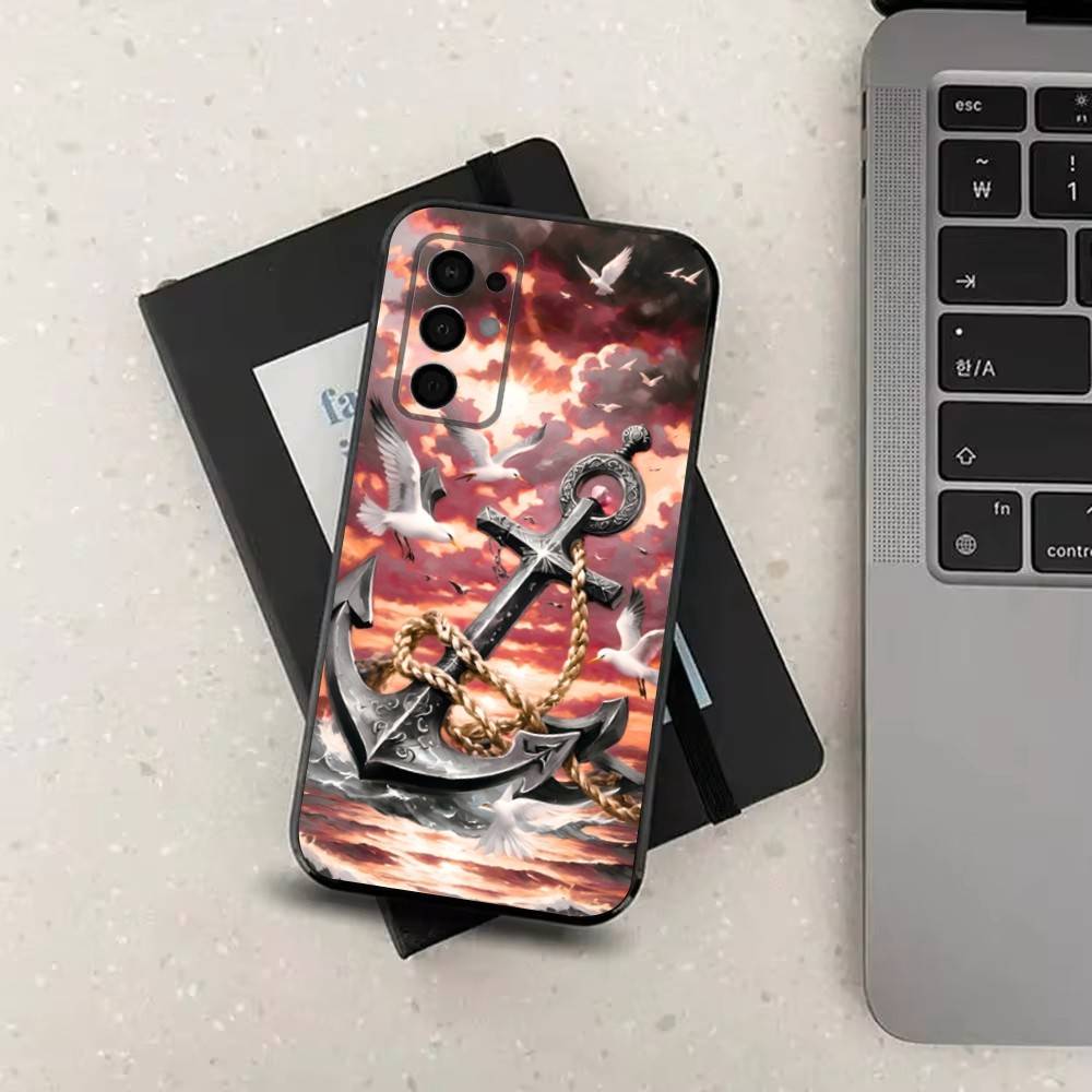 Штурвал Морской Якорь Для Samsung Galaxy A73, J7, 22, Note, 72, 41, 31, 8, 9, 52, 71, 53, 32, Мягкий Черный Силиконовый Чехол