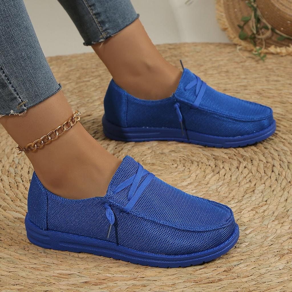 Women's Shoes New Casual European and American Lace-up Flat-soled Large-size Single Shoes, One-pedal Lazy Shoes
