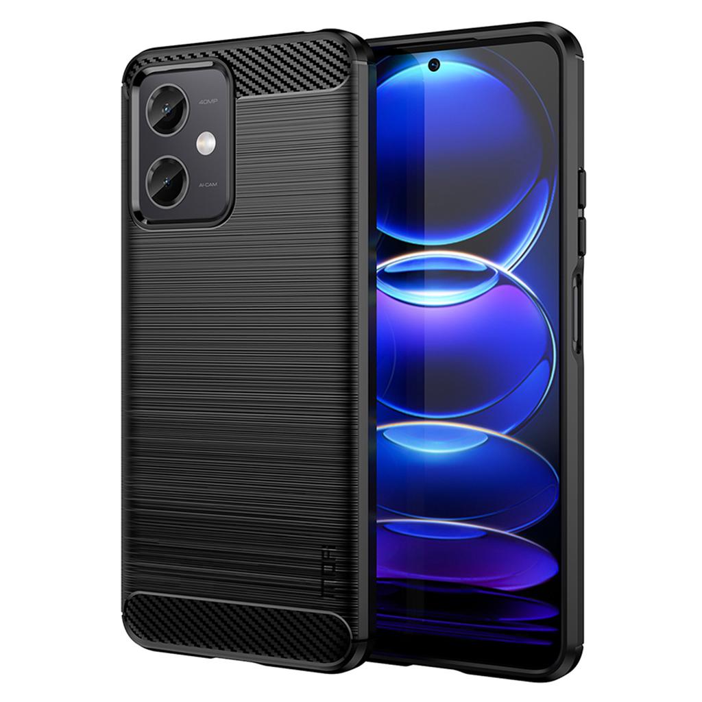 MOFI JK TPU Series-1 for Xiaomi Redmi Note 12 5G (Global)/(India)/(China)/Poco X5 5G Carbon Fiber Brushed Phone Case Soft TPU Phone Back Cover