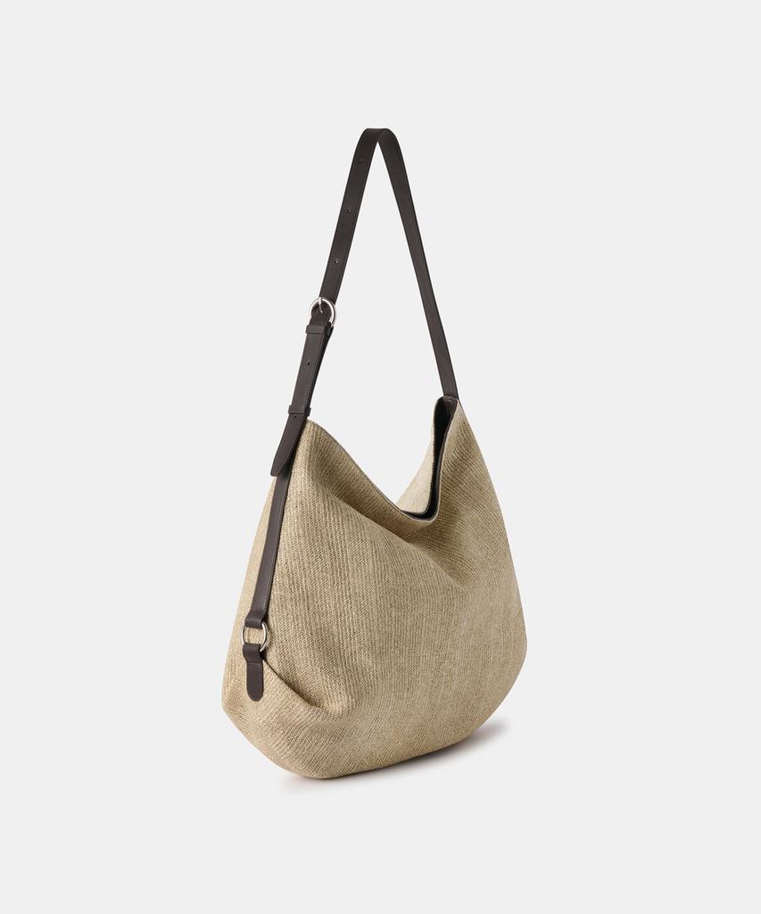 Musinsa Standard Женская Женская Большая Сумка-Хобо из Синтетической Рафии [Бежевый]