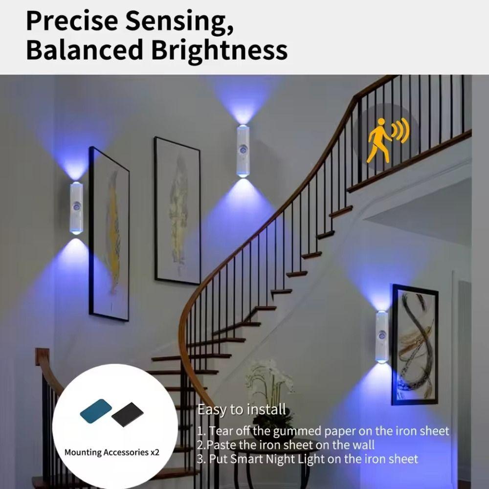 Rechargeable LED Sensor Light Energy Saving Bedroom Night Light Fashion Wall Lamp