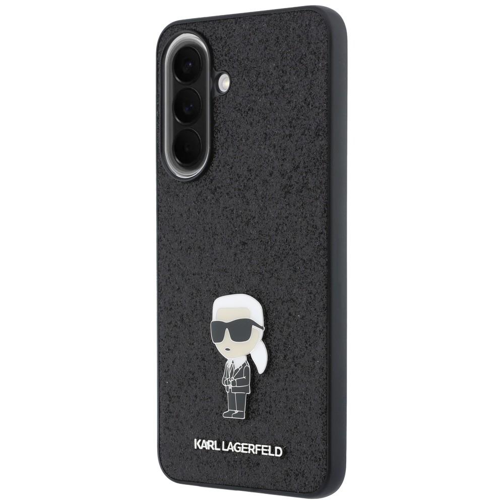 Karl Lagerfeld Fixed Glitter Ikonik Logo Metal Pin Case for Samsung Galaxy A37 5G Black