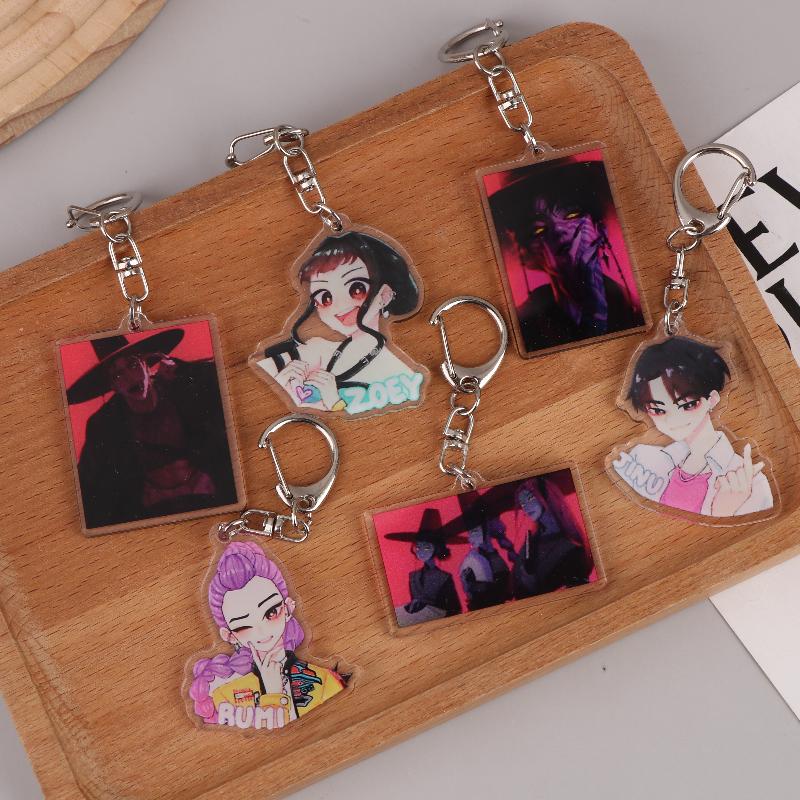 Kpop Охотники на демонов Huntrix Saja Boys Брелки для аксессуаров Ювелирные изделия Руми Зои Джину Мира Продал душу Брелки Подарки для фанатов