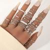 TEMU hot sale new luxury micro-inlaid zircon set ring European and American women's bow set ring set