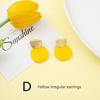 Желтые лимонные свежие серьги, женские летние новые серьги-джокеры, серьги с милым темпераментом
