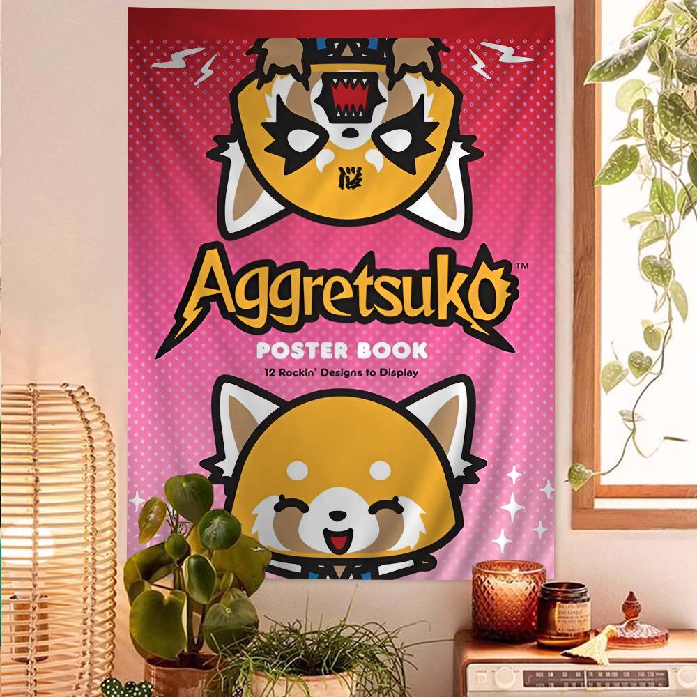 Aggretsuko AnimeRock Hanging Bohemian Tapestry Cheap Hippie Wall Hanging Bohemian Wall Tapestries Mandala Wall Hanging Home