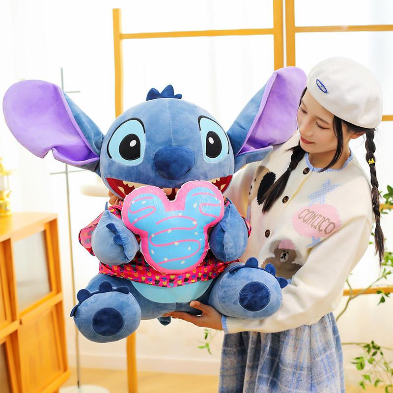 Stitch Plush Toy Holding Macarons Designs For Kids Gift And Collectors