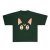 Sailor Moon Luna Printed Cotton Ladies Short Sleeve Girls T-Shirt Parent-Child Clothing Unisex Japan Anime Tee Top Summer
