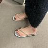2025 Summer New Fashion Flat Flip-flops Women's Outer Wear Pinch Slippers Soft Bottom Non-slip Beach Slippers Tide