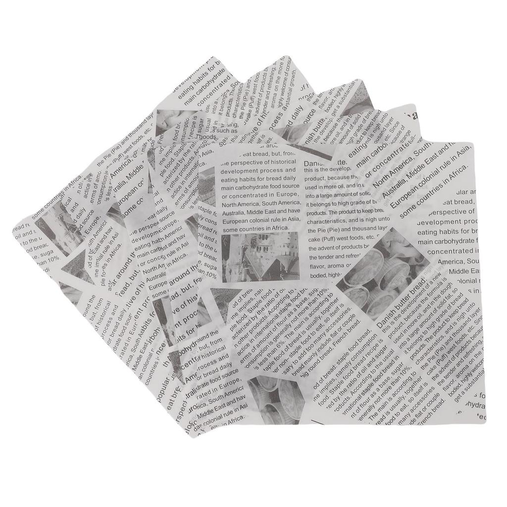 500 Sheets Sandwich Wrapping Paper Grease Proof Non Stick Food Basket Liner for Frying Baking Foods White Newspaper