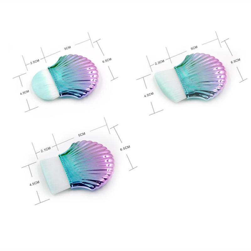 Румяна «Красивая русалка/ракушка», кисти для пудры, тональная основа для контура «рыба», модный макияж, растушевка, косметический инструмент, кисть для тональной основы