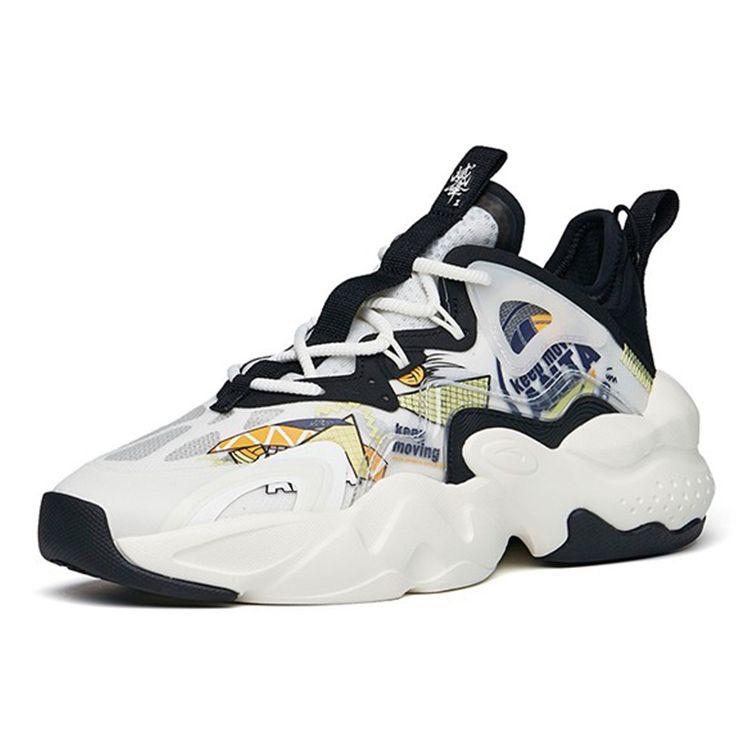 Anta Badass Weifeng Low Top Lifestyle Shoes Men Sneakers White Black Green 112228080-5