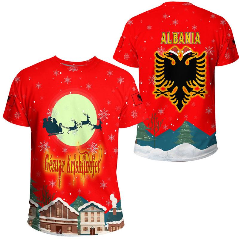 Футболки с рисунком флага Албании Eagle, с круглым вырезом, с коротким рукавом, футболка с 3d принтом, топы для мужчин, одежда, повседневные футбольные футболки из джерси