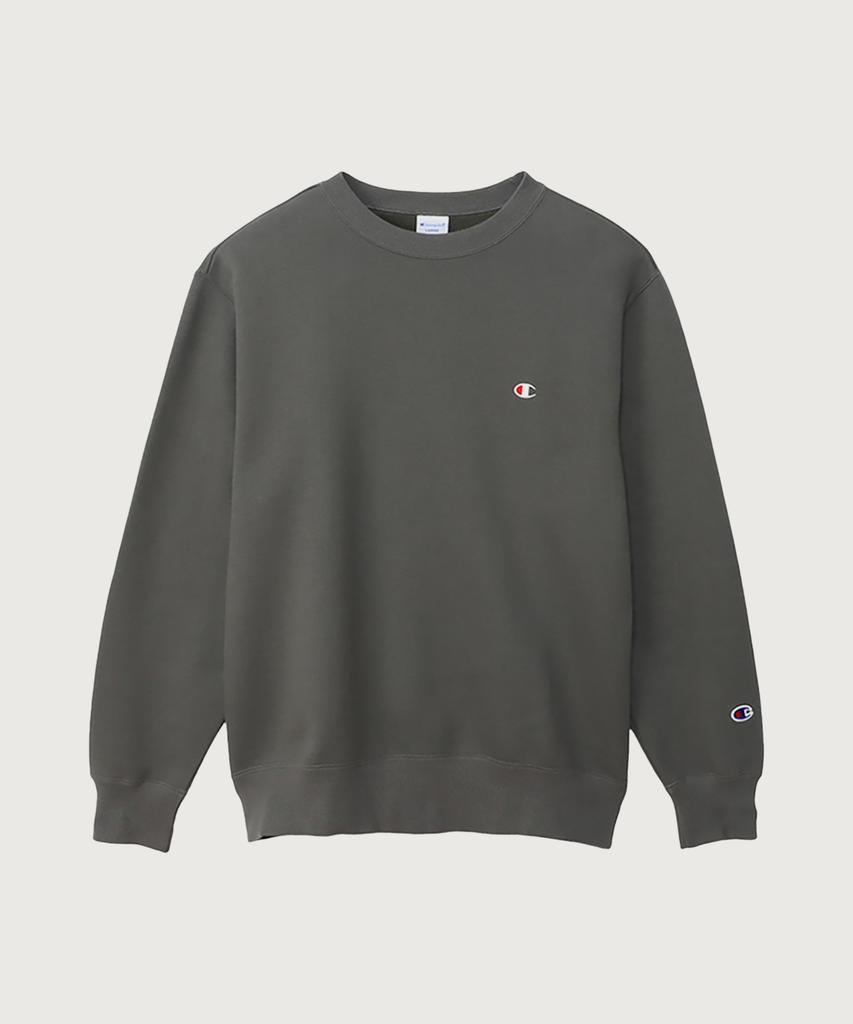 Champion Свитшот с логотипом C, классический крой, круглый вырез, темно-серый