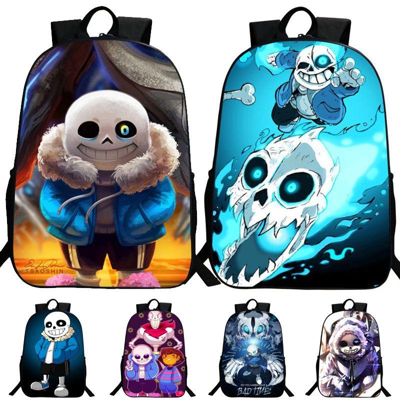 Детский рюкзак Undertale Sans 16 дюймов из прочного полиэстера с регулируемыми мягкими плечевыми ремнями