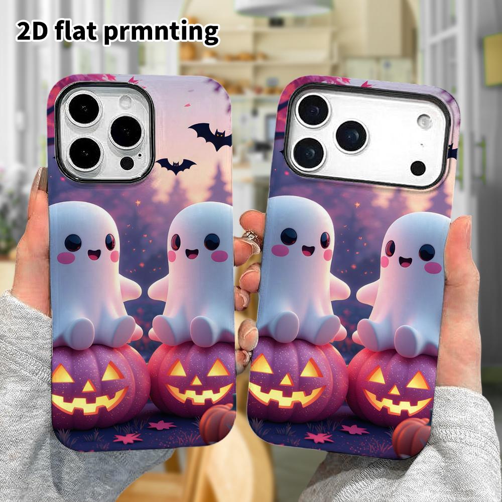 Phone Case: 2D flat design suitable for iPhone 18, 17, 16, 15, 14, 13 Pro film protective case, couple style, pink and purple dreamy, Christmas and Ha