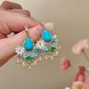 Bohemia Style Ethnic Style Tassel Earrings Pearl Flower Shape Earrings Pendant  Lady Gifts