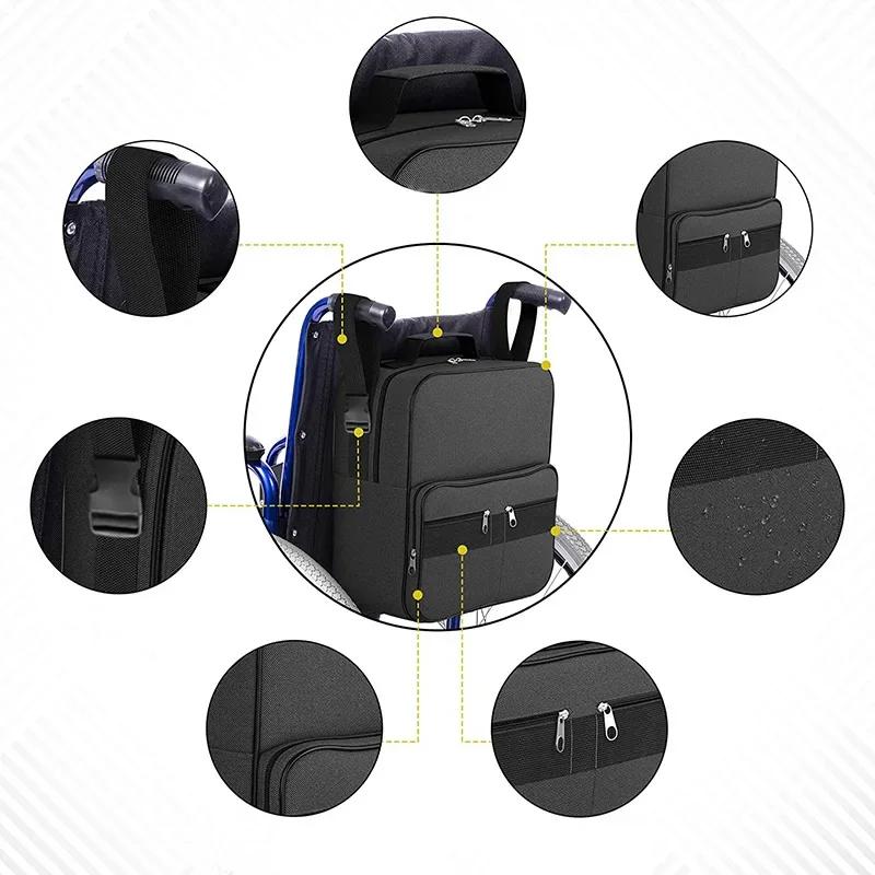 Large Mobility Scooter Wheelchair Multifunction Shopping Bag Large Waterproof Armrest Storage Disabled Aid Carry Bag Backpack
