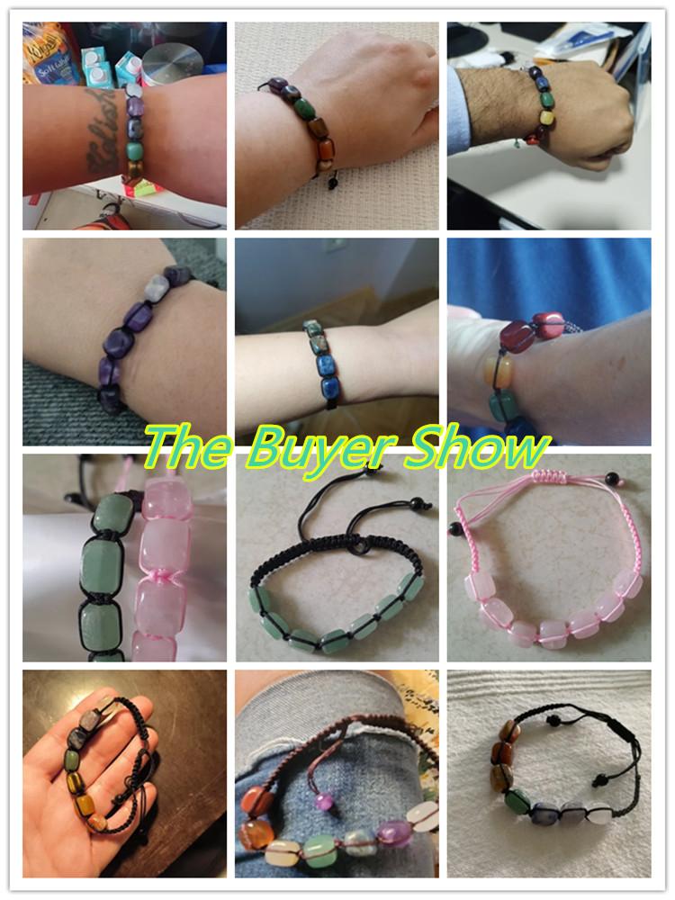 Квадратные бусины 7 чакр лечение кристалл браслет йога камень регулируемый браслет медитация релаксация тревога женский браслет