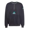 Adidas Equipment Series SS25 EQT Fleece HZ Fashion Comfortable Versatile Fleece Half-Zip Long Sleeve Sweatshirt Men Sweatshirt Black JP0357