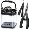 Fishing Set To Choose from Can Be Seen At a Fishing Water Folding Fish 20cm 24cm SEAVER Bucket, Transparent, 3-piece [fish Glance] Equipment, Pump,