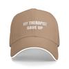 My Therapist gave up Meme Text Sun Baseball Cap  Spring Fitted Retro Hip Hop Hats For Couple Women Outdoor Gym Baseball Caps