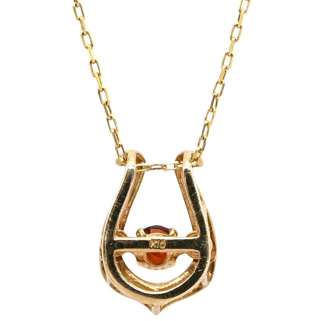 NON BRAND - Garnet U-shaped PendantNecklace K10/garnet Array