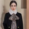 New Fashionable and Versatile Autumn and Winter Scarf Hairy Scarf Leopard Print Scarf High-end Neck Protection Scarf Warm and Cozy