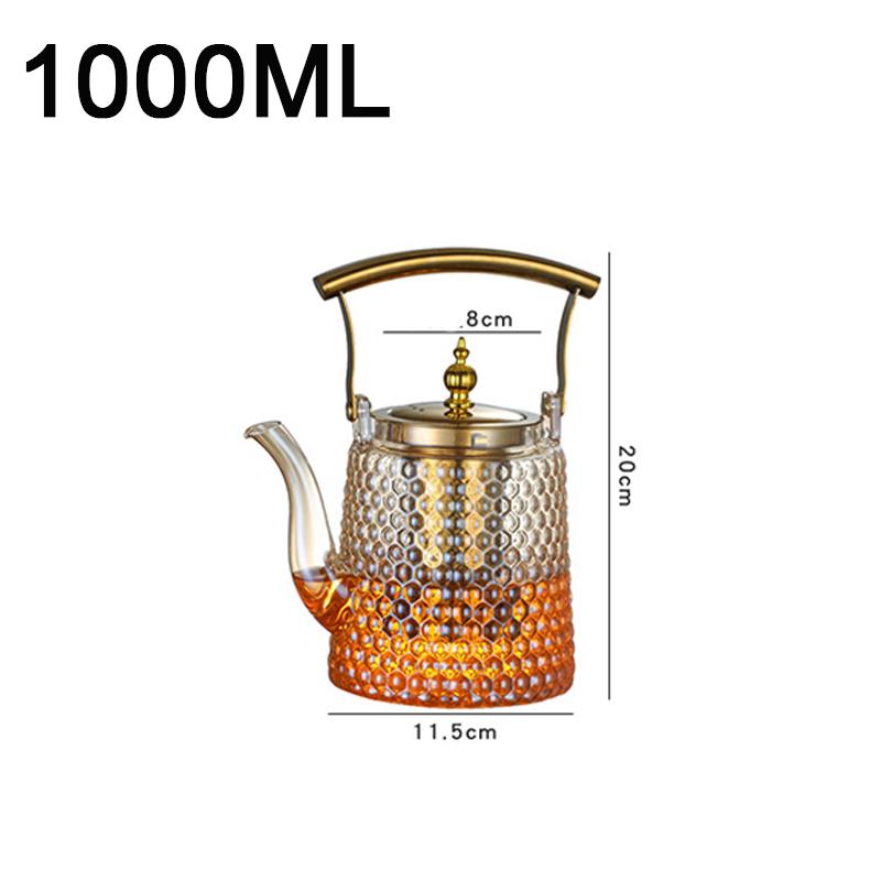 Стеклянный чайник с узором Hammer и сеткой для заваривания чая, большой емкости, портативный термостойкий чайник для кофе и пуэра, чайная утварь