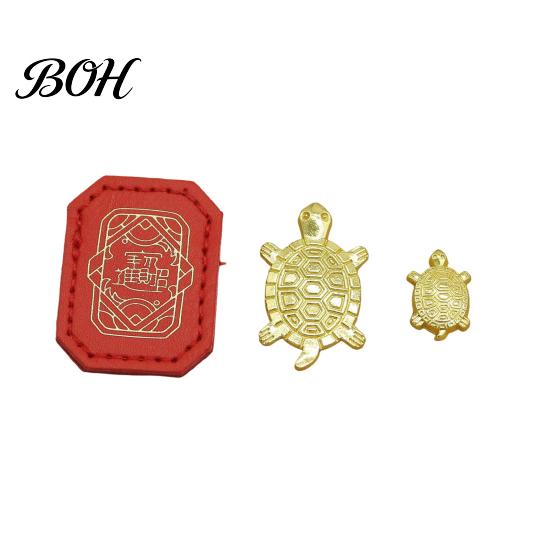 Collectible Alloy Turtle 2Pcs Golden Feng Shui Ornament for Wealth And Luck, Gold Figurine, Car Accessory Chinese Style Metal Talisman with