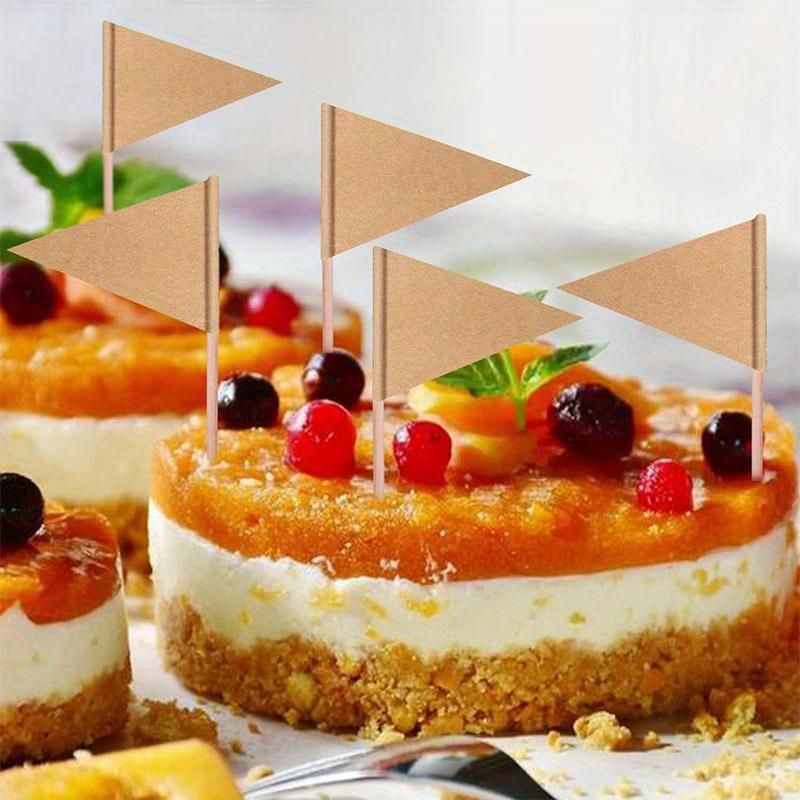 200 Pieces of Eco-friendly Bamboo Toothpick Flags with Kraft Paper-Perfect for Party Decoration, Cupcake Stick Decor,and Fruit and Cheese Marker Flags