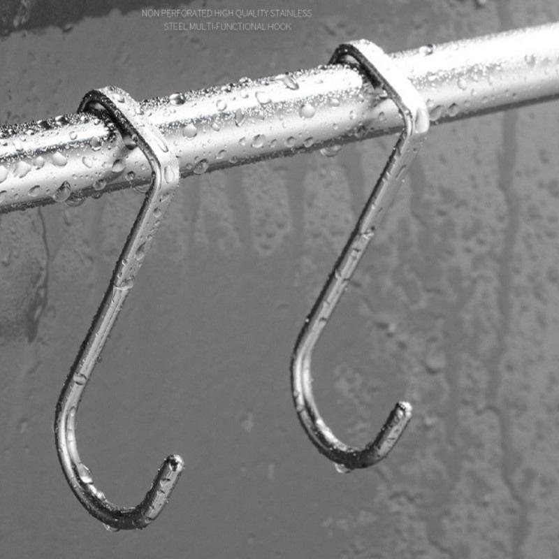 1 шт. Нержавеющая сталь, свободная перфорация, дверь шкафа без крючка, S-образная вешалка для двери, вешалка для задней двери, маленький крючок для одежды