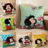 Cartoon MMafalda Cushion Cover Soft Plush DoubleSided Printed Sofa Pillow Cushion Cover  Cozy AllSeason Durable Decor Gift