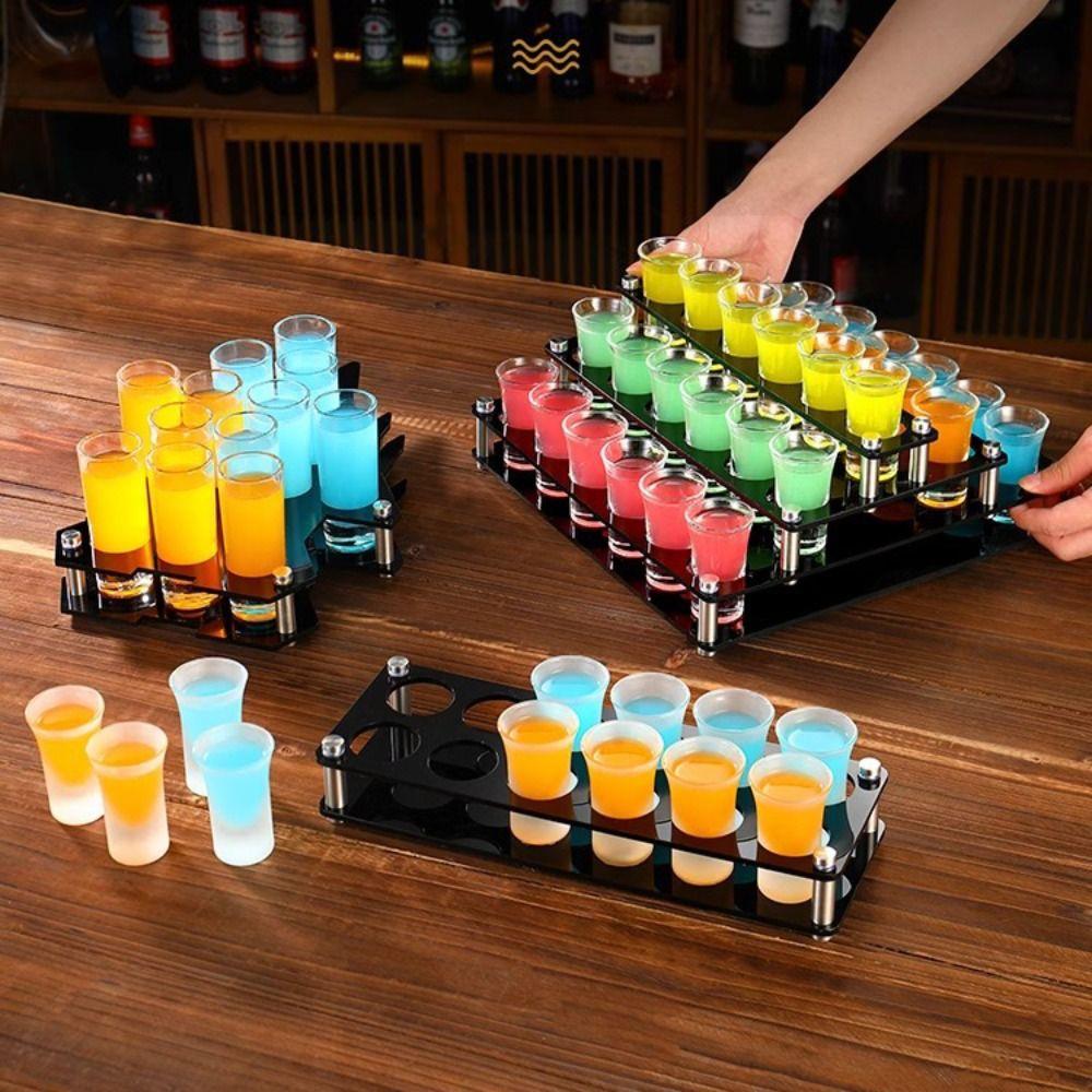 38mm Acrylic Cup Holder Round Hole Cup Serving Tray Shot Glasses Holder  Restaurant Service