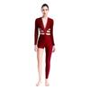 Womens Dance Jumpsuit Sheer Mesh Inserts Long Sleeve Style Keyhole Back Detail Sparkling Rhinestones Bodysuit