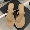 Уличный Стиль Низкий Тонкий Каблук Шлепанцы Женские Шлепанцы с Перемычкой Гладиаторские Сандалии Женские Мюли Слайды Обувь Пляжная Вечеринка Вьетнамки